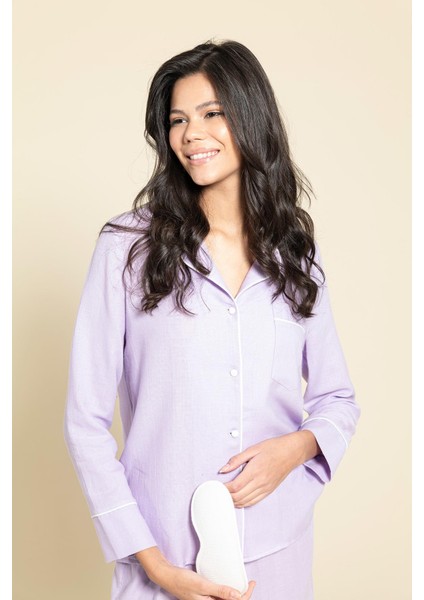 3'lü Organik Beyaz Biyeli Lila Pijama Takımı fiyatları