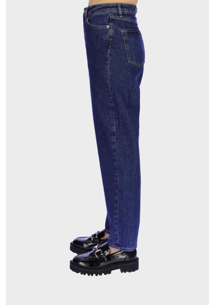 Ariana Orta Mavi Yüksek Bel Patı Fermuarlı Mom Jean Pantolon C 4525-185 fiyatları