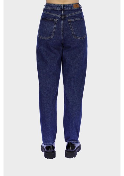 Ariana Orta Mavi Yüksek Bel Patı Fermuarlı Mom Jean Pantolon C 4525-185 modelleri