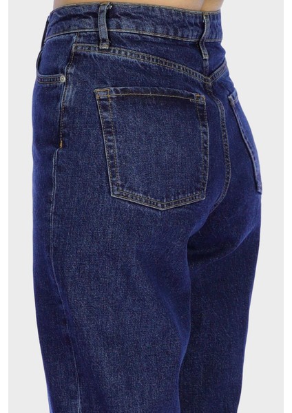 Ariana Orta Mavi Yüksek Bel Patı Fermuarlı Mom Jean Pantolon C 4525-185 fırsatları