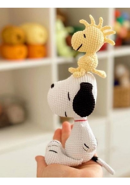 Amigurumi SNOOPY(20CM) & Woodstock(9cm) Sağlıklı Oyuncak (El Örgüsüdür)