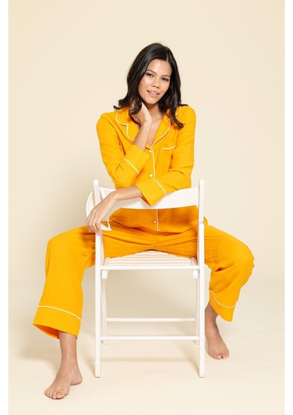 3'lü Organik Beyaz Biyeli Turuncu Pijama Takımı fiyatları