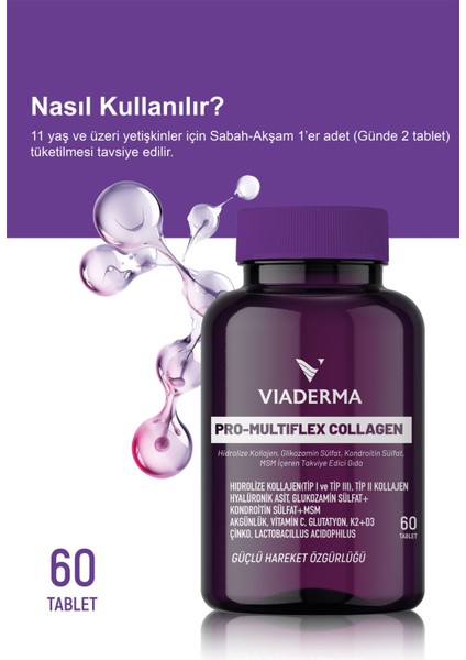 Pro-Multiflex Collagen Tip1 Tip2 & Tip3 Glukozamin Sülfat Kondroitin Sülfat Çinko 60 Adet