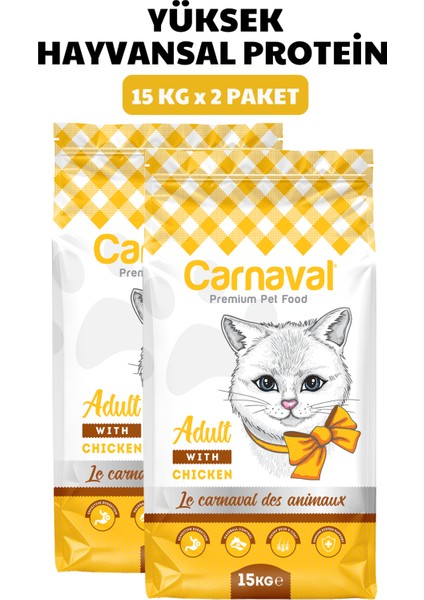 Tavuklu Yetişkin Kedi Maması 30Kg (2x15Kg)