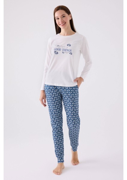 8881 Kadın Uzun Kol Pijama Takım