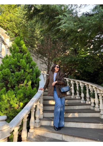 Leopar Desen Blazer Ceket indirimleri