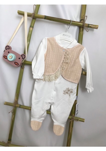 Dantelli Bolerolu Yenidoğan Kız Bebek Tulum %100 Pamuk Kumaşlı Bebek Tulum Modelleri Yenidoğan Kız Bebekleri Için Tulum Modelleri