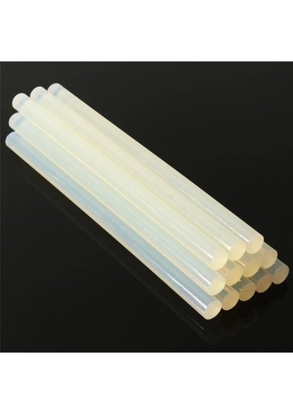 Beyaz Çubuk Silikon 11mm Kalın Sıcak Mum Silikon 22cm 10 ADET