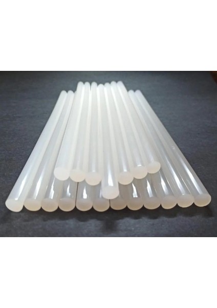 Beyaz Çubuk Silikon 11mm Kalın Sıcak Mum Silikon 22cm 10 ADET