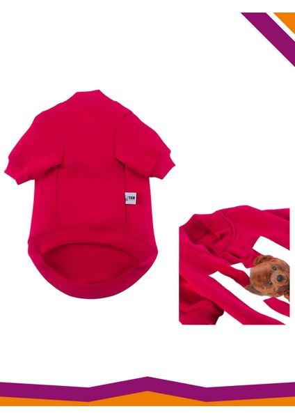 Basic Köpek Baskılı Sweatshirt Hi Pink İçi Polarlı Kıyafet fiyatları
