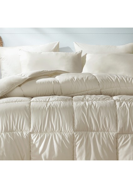 Bedding Macaron Çift Kişilik Yorgan - Yastık Set - Krem