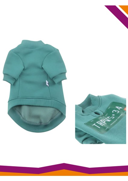 Basic Köpek Baskılı Sweatshirt TRPWS34 Plaka İçi Polarlı Kıyafet