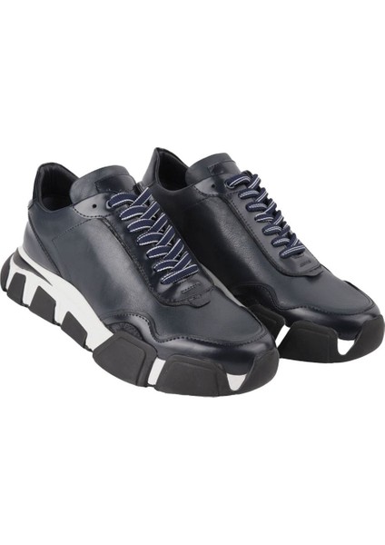20069 Lacivert Sneaker Deri Ayakkabı