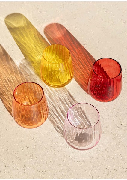 Cam Su Bardağı Kırmızı 450 Ml