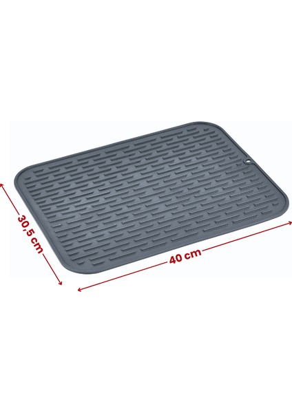 Büyük Boy Çok Amaçlı Bulaşık Matı Kaydırmaz Silikon 40 x 32 cm