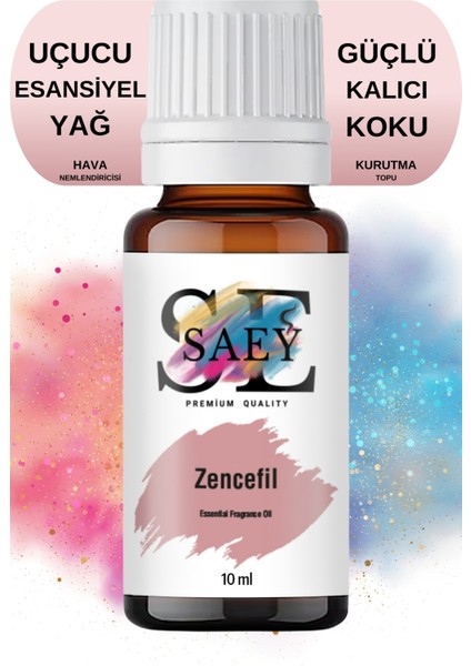 Zencefil Esansiyel Uçucu Koku Yağ Buhurdanlık Yağı Difüzör Esansı Hobi Esans 10ml