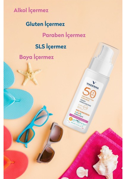 Spf +50 Çocuk & Bebekler Için Mineralli Yüz ve Vücut Güneş Kremi 100 ml