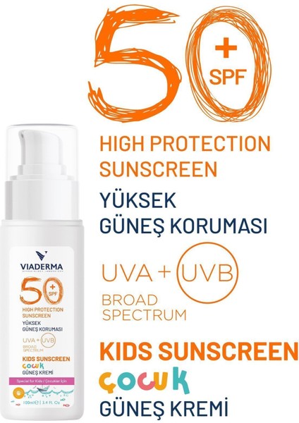 Spf +50 Çocuk & Bebekler Için Mineralli Yüz ve Vücut Güneş Kremi 100 ml