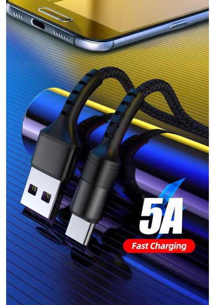 J10 Type-C 5A/100W Şarj ve Data Kablosu -2mt