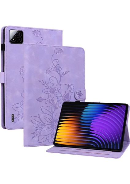 Xiaomi Pad 7 / Pad 7 Pro Için Kabartmalı Deri Kılıf (Yurt Dışından)
