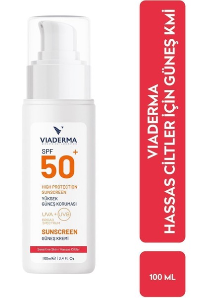 Spf+50 Hassas Kuru & Kızarık Ciltler Için Yüksek Korumalı Yüz & Vücut Güneş Kremi 100 ml