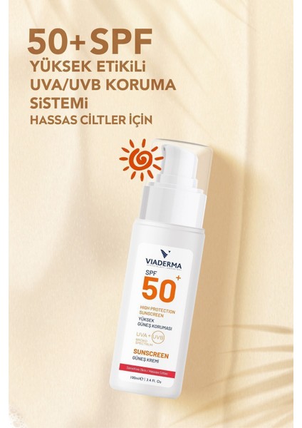 Spf+50 Hassas Kuru & Kızarık Ciltler Için Yüksek Korumalı Yüz & Vücut Güneş Kremi 100 ml