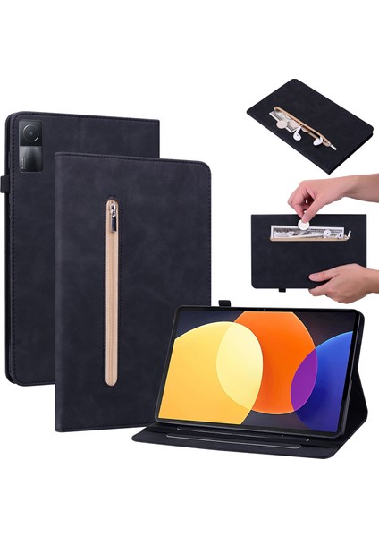 Xiaomi Redmi Pad 10.61 Için Fermuarlı Deri Tablet Kılıfı (Yurt Dışından)