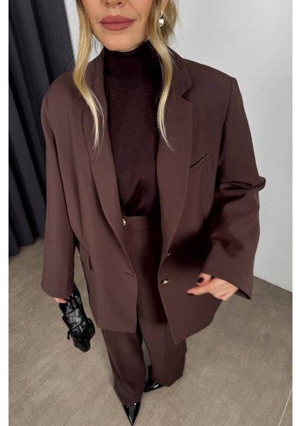 Kahverengi Oversize Ceket Pantolon Premiumtakım fırsatları