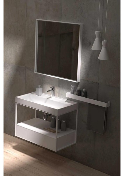 Paslanmaz Metal Banyo Rafı, Modern Banyo Rafı, Şampuan Rafı, Banyo Rafı, Banyo Düzenleyici Beyaz
