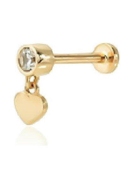 Taşlı Kalp Piercing