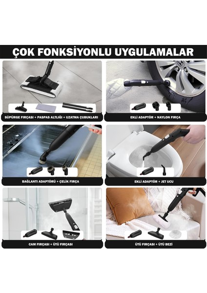 SW618-D Çok Fonksiyonlu 26 Parça Buharlı Temizleyici Paspas - Buharlı Temizlik Makinası modelleri