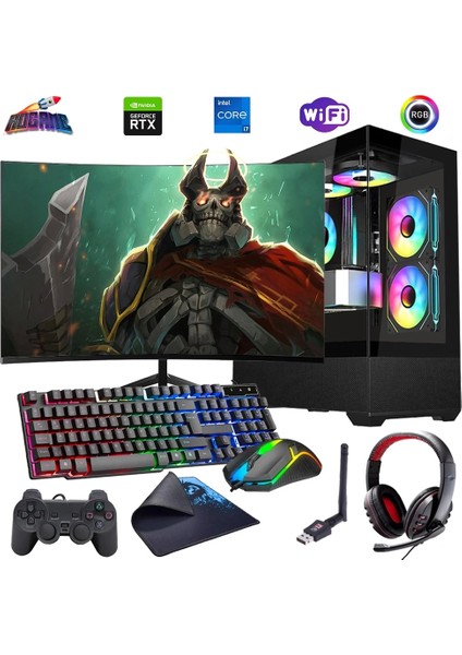 I7 14700F 16GB Ddr4 512GB M2 12GB RTX4070 24" 100Hz Mon. Oyun Bilgisayarı (Gaming Set)