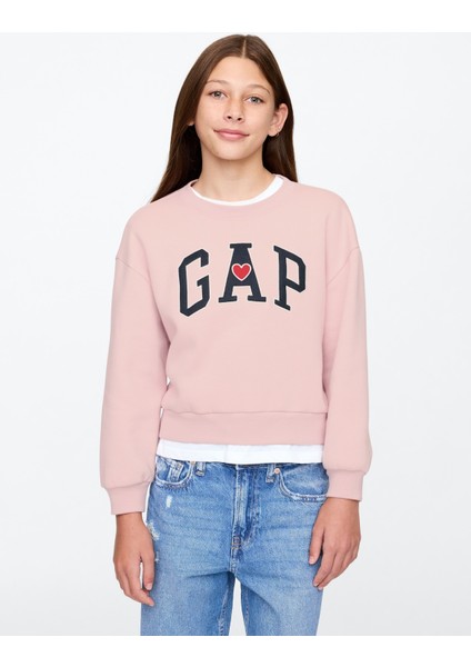 Kız Çocuk Pembe Gap Logo Vintage Soft Sweatshirt
