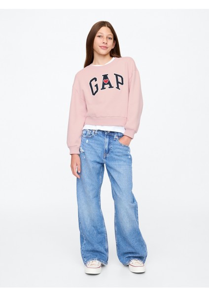 Kız Çocuk Pembe Gap Logo Vintage Soft Sweatshirt fırsatları