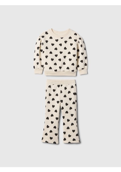Kız Bebek Kırık Beyaz 2'li Outfit Set