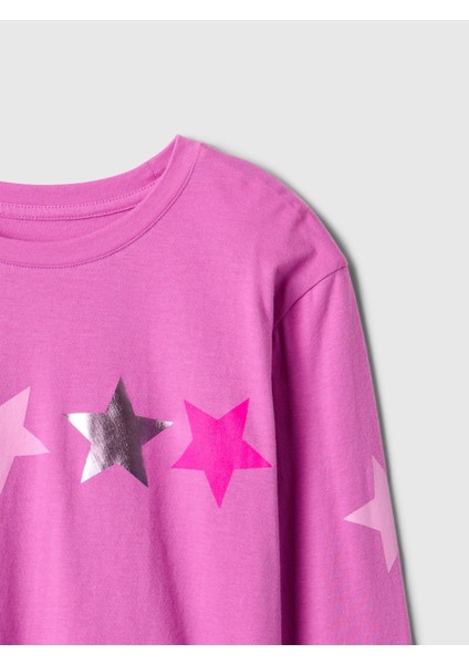 Kız Çocuk Pembe Grafikli T-Shirt modelleri