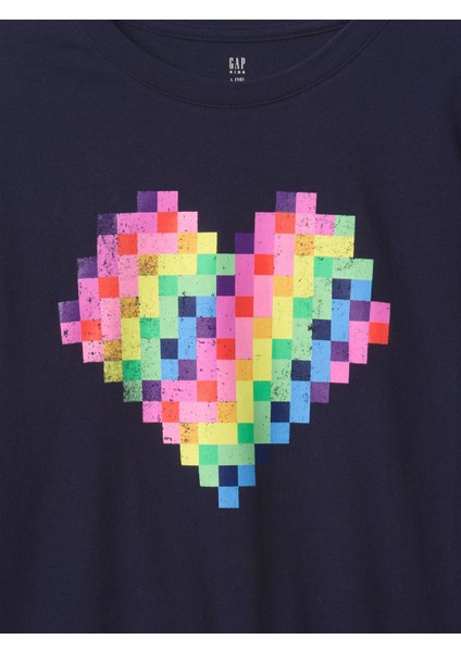 Kız Çocuk Lacivert Grafikli T-Shirt modelleri