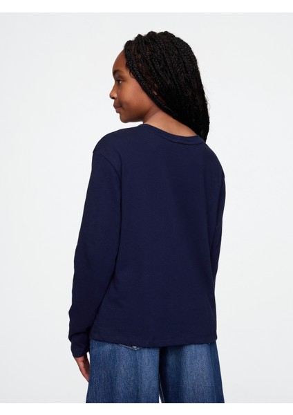 Kız Çocuk Lacivert Grafikli T-Shirt fırsatları