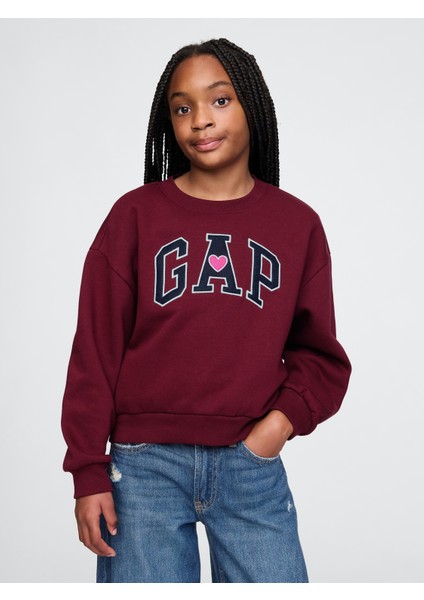 Kız Çocuk Bordo Vintage Soft Sweatshirt