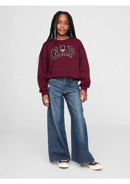 Kız Çocuk Bordo Vintage Soft Sweatshirt fırsatları