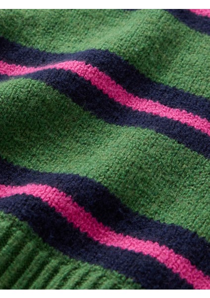 Kız Çocuk Koyu Yeşil Cashsoft Oversize V Yaka Kazak modelleri