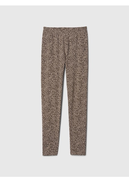 Kız Çocuk Kahverengi Desenli Legging Tayt