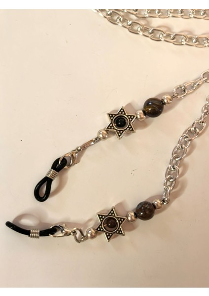 Gözlük Aksesuarları Erkek Siyah Lav Doğal Taşlı Gözlük Zinciri fiyatları