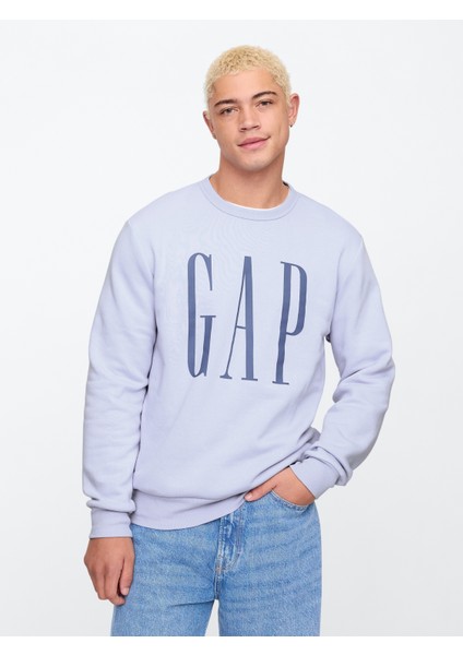 Erkek Açık Mavi Gap Logo Fleece Sweatshirt