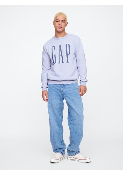 Erkek Açık Mavi Gap Logo Fleece Sweatshirt