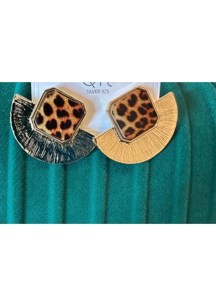 Leopar Gold Rengi Tasarım Küpe fiyatları
