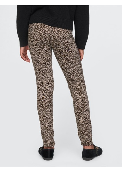 Kız Çocuk Kahverengi Desenli Legging Tayt