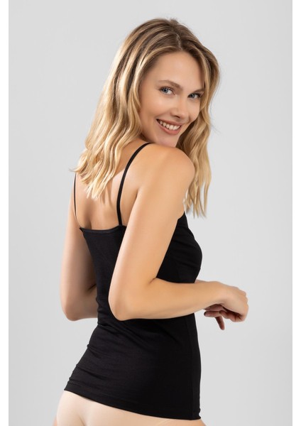 Kadın Ince Askılı Danteli V Yaka Pamuklu Atlet 6251 Siyah fiyatları