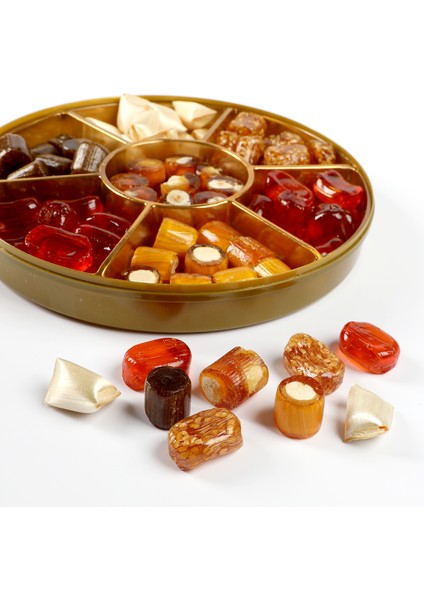 El Yapımı Karışık Akide Şekeri 400 gr Yuvarlak Kutu