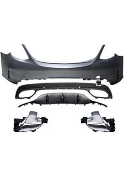 W205 C Serısı Içın Uyumlu Makyajlı Amg Görünüm Arka Tampon & Egzoz